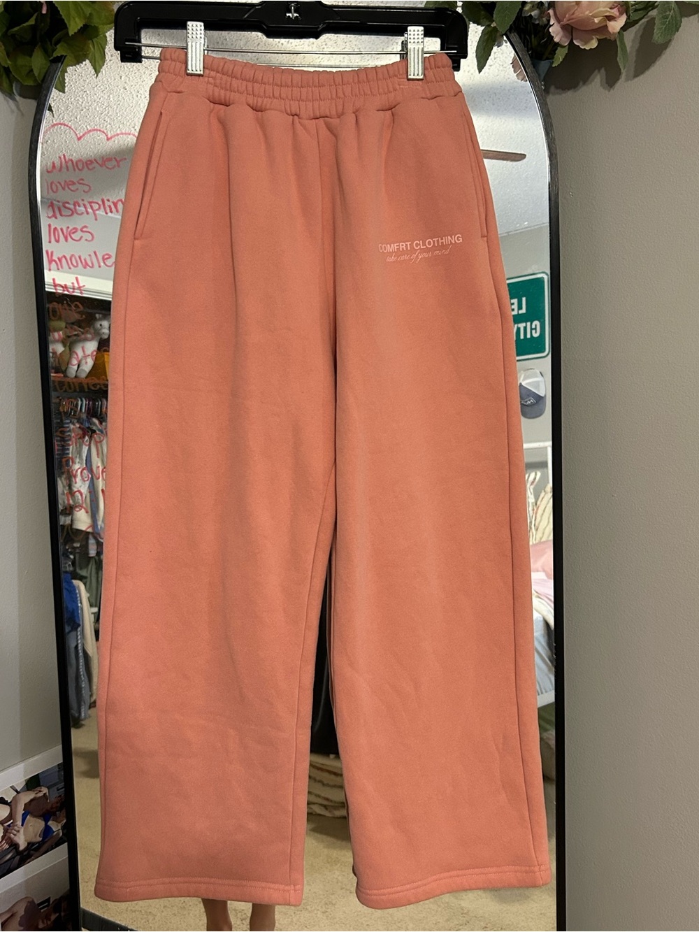 Comfort Clothing Kids Wide-Leg Sweatpants — Dusty Coral